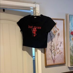 Garage Black Tee with White Brand Tag